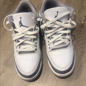 White and Gray Sneakers with Logo
